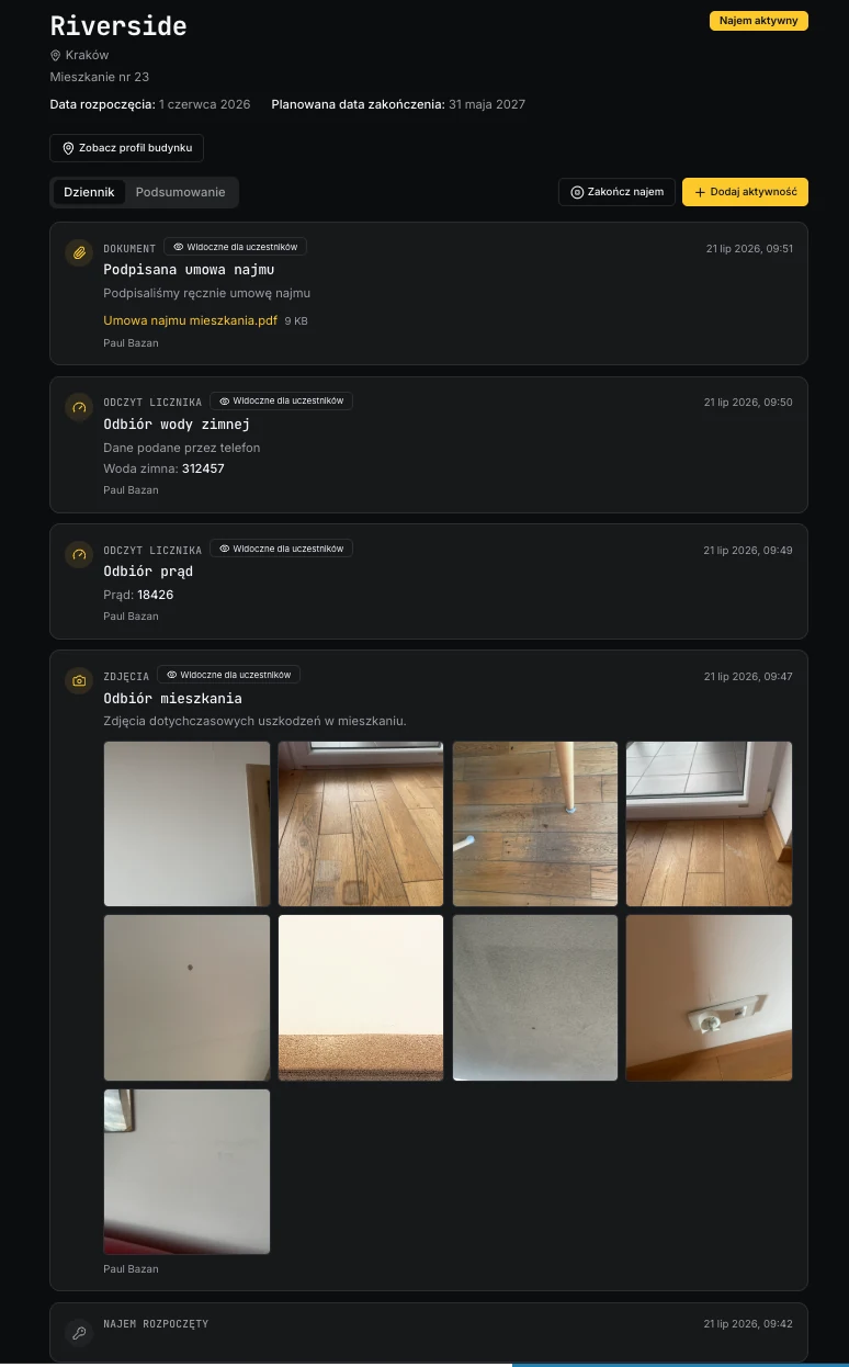 Dziennik najmu w NaKlatce